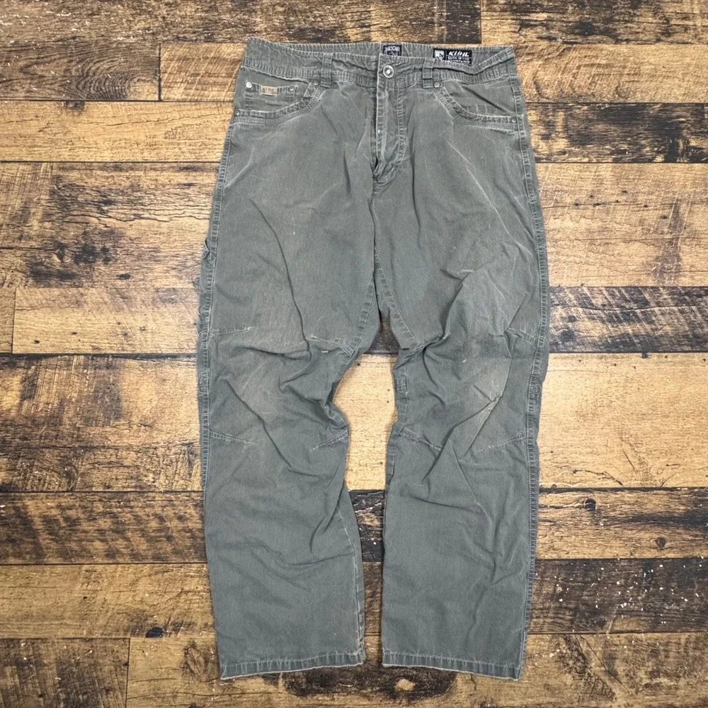 KUHL Mens 34x30 Pants Vintage‎ Patina Dye Cargo Outdoor Khaki Gray